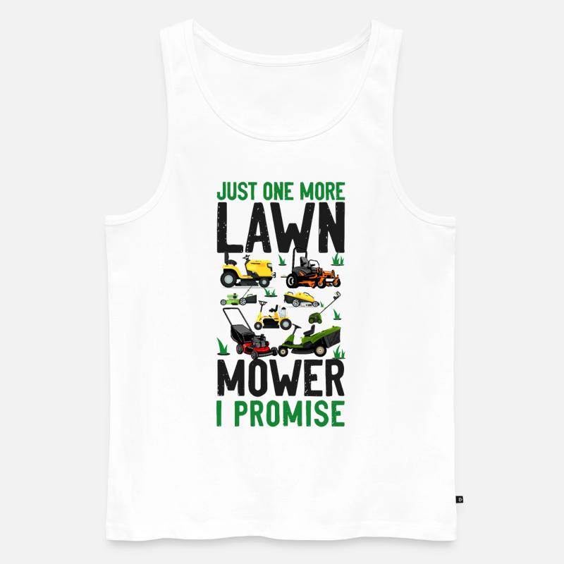 Lawn Mower Mowing Dad Father - Männer Premium Bio Tank Top - Weiß
