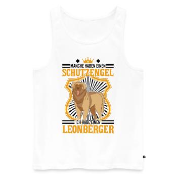 Leonberger Schutzengel - Männer Premium Bio Tank Top - Weiß - Vorne - Michal (187cm)