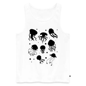 Happy Jellyfishes Gelee Fische Quallen - Männer Premium Bio Tank Top - Weiß - Vorne - AI Model Male 178 light (178cm)