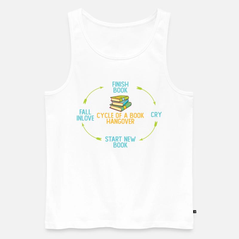 Zyklus Eines Buch-kater-bücherwurm-lesebuchs - Männer Premium Bio Tank Top - Weiß