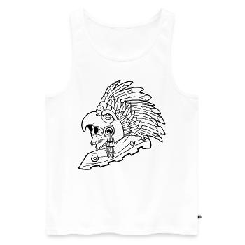 Aztèque Eagle Warrior Mayan Skull Inca - Débardeur bio Premium Homme - blanc - Devant - AI Model Male 178 light (178cm)