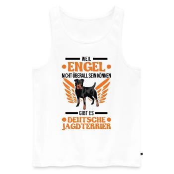 Deutscher Jagdterrier Engel - Männer Premium Bio Tank Top - Weiß - Vorne - Michal (187cm)