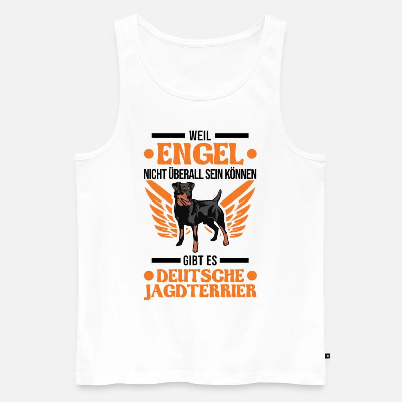Deutscher Jagdterrier Engel - Männer Premium Bio Tank Top - Weiß