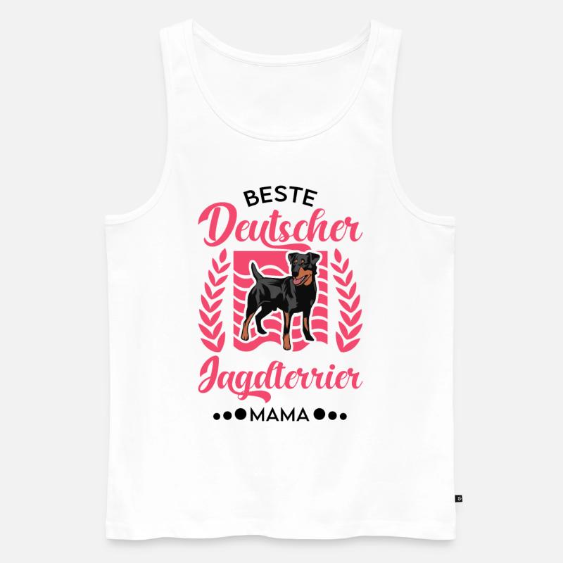 Beste Deutscher Jagdterrier Mama - Männer Premium Bio Tank Top - Weiß