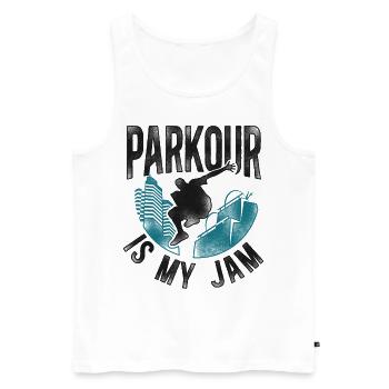 Parkour Free Running Traceur - Débardeur bio Premium Homme - blanc - Devant - Michal (187cm)