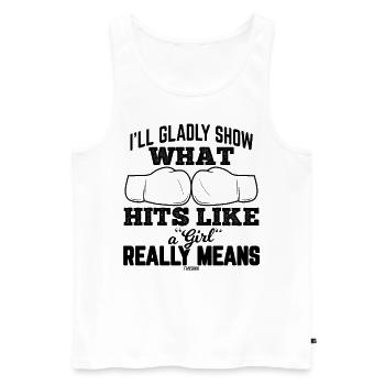 Boxkampf Mädchen Boxsport Geschenk - Männer Premium Bio Tank Top - Weiß - Vorne - Michal (187cm)