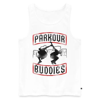 Parkour Free Running Traceur - Men's Premium Organic Tank Top - white - Front - Michal (187cm)