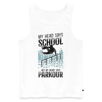 Parkour Free Running Traceur - Men's Premium Organic Tank Top - white - Front - Michal (187cm)