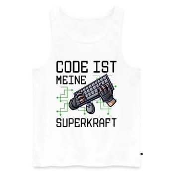 Code Ist Meine Superkraft Software Entwickler Code - Männer Premium Bio Tank Top - Weiß - Vorne - Michal (187cm)
