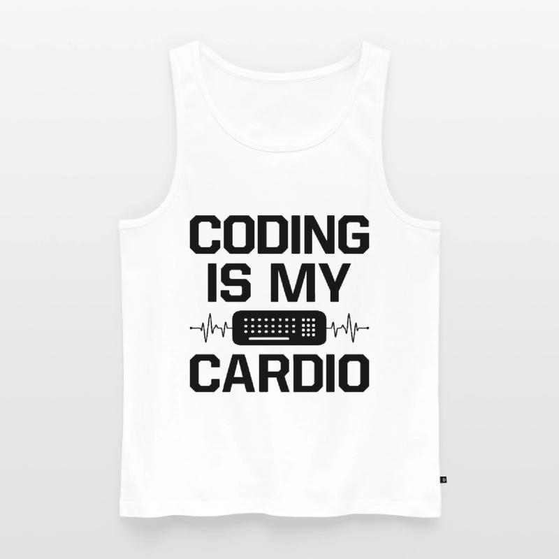 Coding Is My Cardio Programming Coder Computer Gee Männer Premium Bio Tank Top