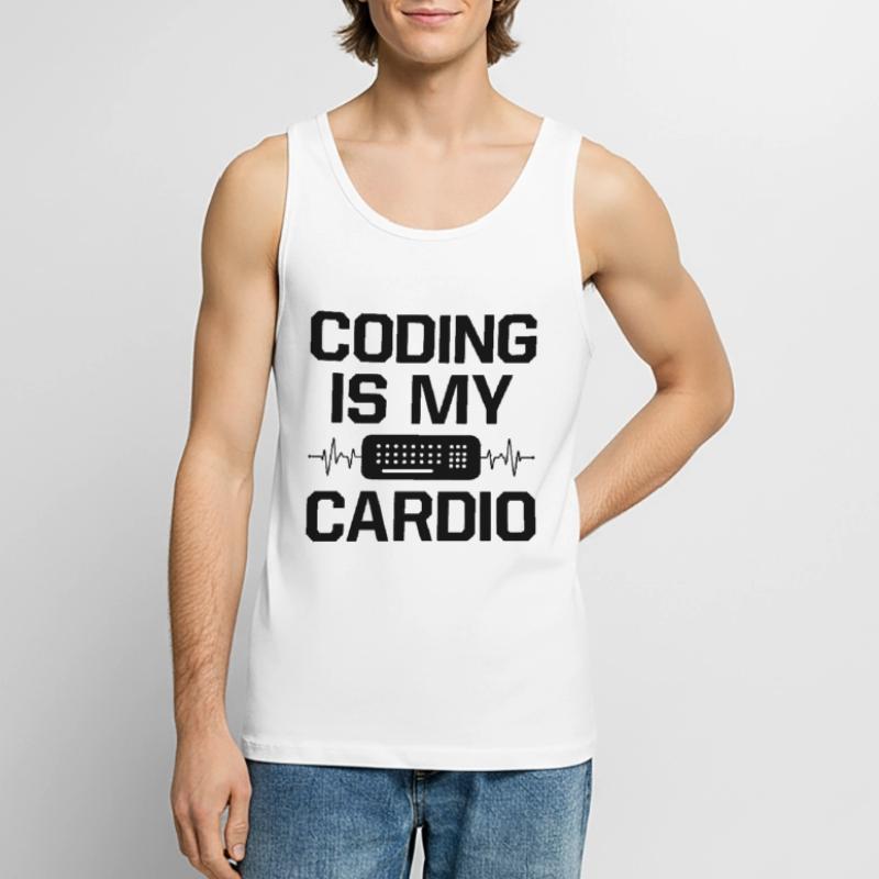 Coding Is My Cardio Programming Coder Computer Gee Männer Premium Bio Tank Top