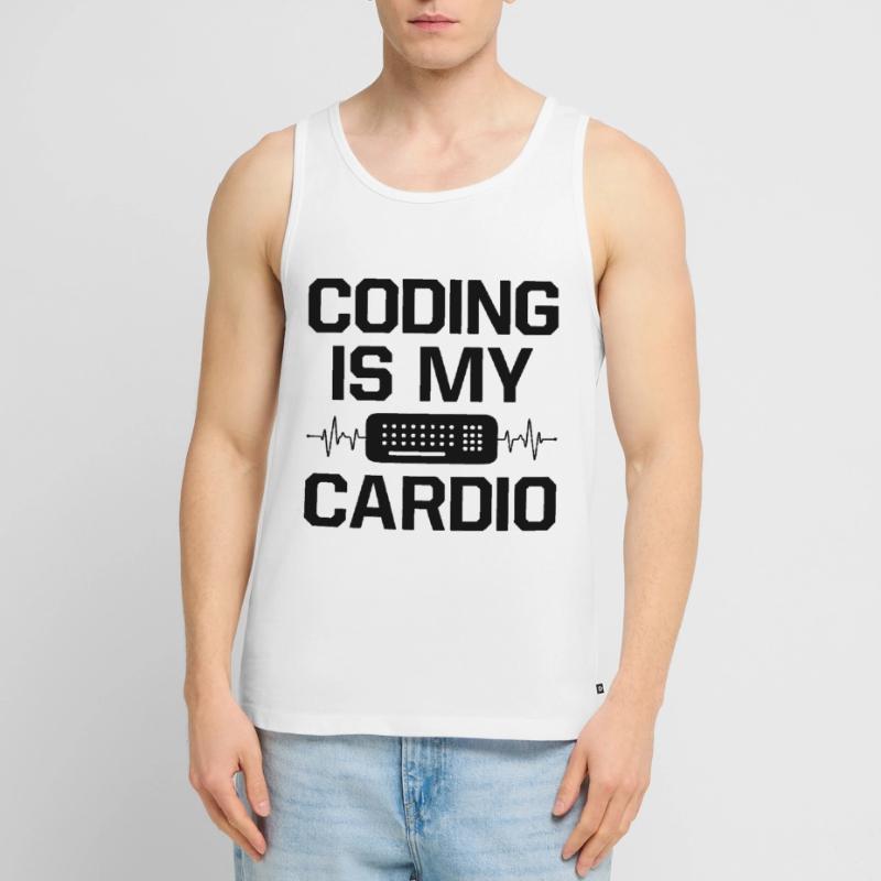 Coding Is My Cardio Programming Coder Computer Gee Männer Premium Bio Tank Top