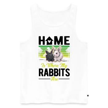 La maison est l’endroit où mes lapins sont lapins - Débardeur bio Premium Homme - blanc - Devant - Michal (187cm)