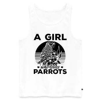 Ein Mädchen, das Papageien liebt I Cockatiel - Männer Premium Bio Tank Top - Weiß - Vorne - Michal (187cm)