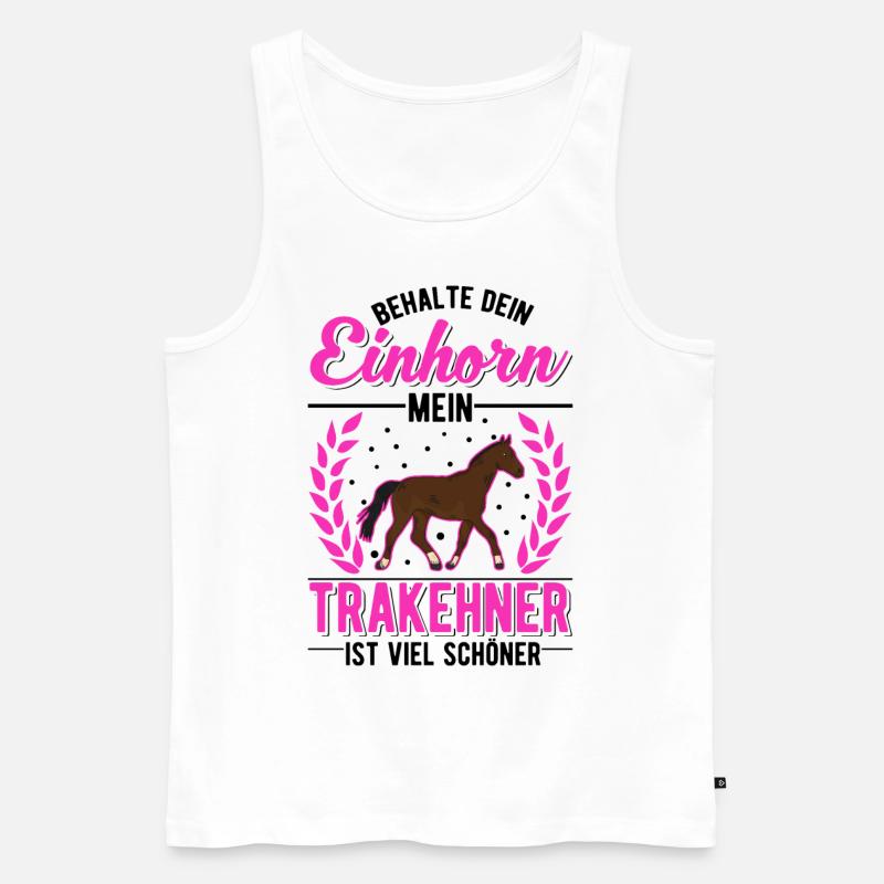 Trakehner Einhorn Trakehner Geschenk - Männer Premium Bio Tank Top - Weiß