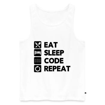 Eat Sleep Code Repeat Coder Programmer Software De - Männer Premium Bio Tank Top - Weiß - Vorne - Michal (187cm)