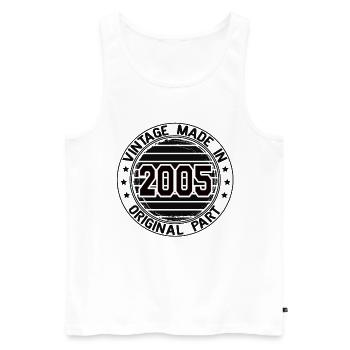 Vintage Made In 2005 Original Part Geburtstag 2005 - Männer Premium Bio Tank Top - Weiß - Vorne - AI Model Male 178 light (178cm)