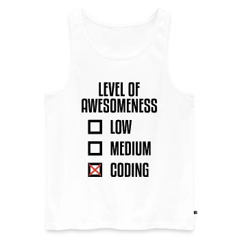 Level Of Awesomeness Low Medium Coding Programming - Männer Premium Bio Tank Top - Weiß - Vorne - Michal (187cm)