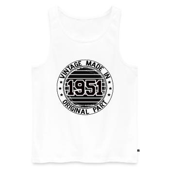 Vintage Made In 1951 Original Part Geburtstag 1951 - Männer Premium Bio Tank Top - Weiß - Vorne - Michal (187cm)