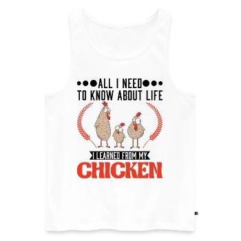 Chicken Saying Chicken Chicken Chicken - Men's Premium Organic Tank Top - white - Front - Michal (187cm)