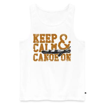 Canoe Canoeing Vintage Keep Calm - Men's Premium Organic Tank Top - white - Front - Michal (187cm)