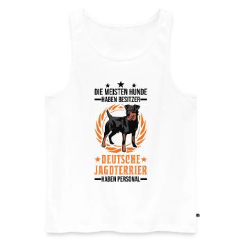 Deutscher Jagdterrier Personal - Männer Premium Bio Tank Top - Weiß - Vorne - Michal (187cm)