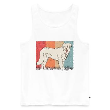 Kuvasz Retro Kuvasz Besitzer Vintage - Männer Premium Bio Tank Top - Weiß - Vorne - Michal (187cm)