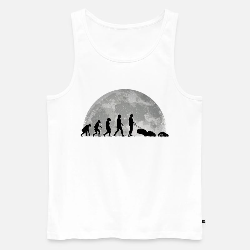 Mähroboter Evolution Mond Rasenroboter - Männer Premium Bio Tank Top - Weiß