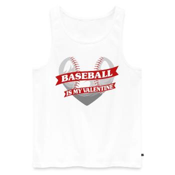 Baseball Fan Valentines Day Heart - Männer Premium Bio Tank Top - Weiß - Vorne - Michal (187cm)