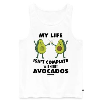 My Life Isn't Complete Without Avocados - Men's Premium Organic Tank Top - white - Front - AI Model Male 178 light (178cm)