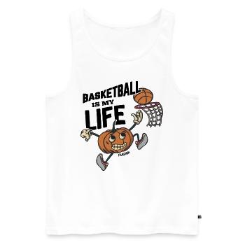 Basketball Is My Life - Männer Premium Bio Tank Top - Weiß - Vorne - Michal (187cm)