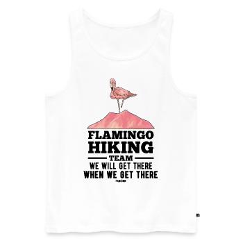 Équipe de randonnée Flamingo Nous y arriverons - Débardeur bio Premium Homme - blanc - Devant - AI Model Male 178 light (178cm)