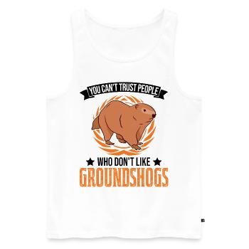 Murmeltier Geschenk Groundhog Day Woodchuck - Männer Premium Bio Tank Top - Weiß - Vorne - Michal (187cm)