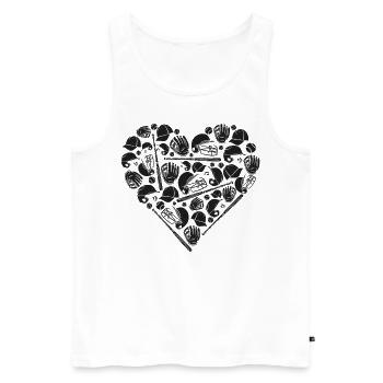 Baseball Fan Heart Vintage - Men's Premium Organic Tank Top - white - Front - AI Model Male 178 light (178cm)