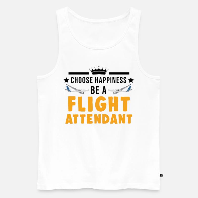 Flugbegleiter Geschenk Flight Attendant - Männer Premium Bio Tank Top - Weiß