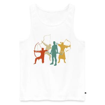 Archery Bow Archer Retro Vintage - Men's Premium Organic Tank Top - white - Front - AI Model Male 178 light (178cm)