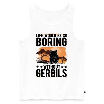 Gerbil Gift Racing Rat Germesau - Men's Premium Organic Tank Top - white - Front - AI Model Male 178 light (178cm)