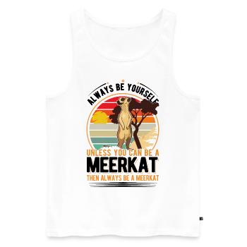 Suricate Cadeau Suricate Suricate - Débardeur bio Premium Homme - blanc - Devant - Michal (187cm)