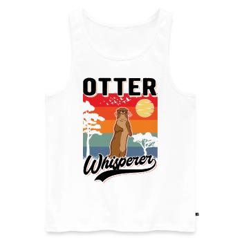 Otter Flüsterer Otter Whisperer Seeotter - Männer Premium Bio Tank Top - Weiß - Vorne - Michal (187cm)