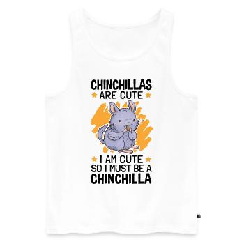 Je suis un rongeur chinchilla souris laineuse - Débardeur bio Premium Homme - blanc - Devant - Michal (187cm)