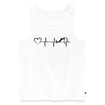 Sharkfish Shark Heartbeat Shark Grand Requin Blanc - Débardeur bio Premium Homme - blanc - Devant - Michal (187cm)
