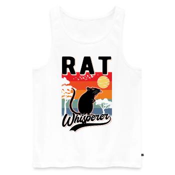 Rattenflüsterer Ratte Geschenk - Männer Premium Bio Tank Top - Weiß - Vorne - AI Model Male 178 light (178cm)
