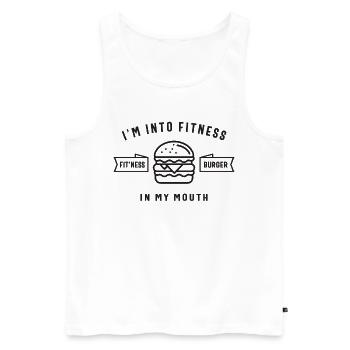 I'm Into Fitness Fit'ness Burger In My Mouth - Men's Premium Organic Tank Top - white - Front - Michal (187cm)