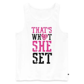 Volleyball Player Team Girl That's - Men's Premium Organic Tank Top - white - Front - Michal (187cm)