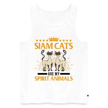 Chats siamois Ding Siam Chat siamois Chat - Débardeur bio Premium Homme - blanc - Devant - Michal (187cm)