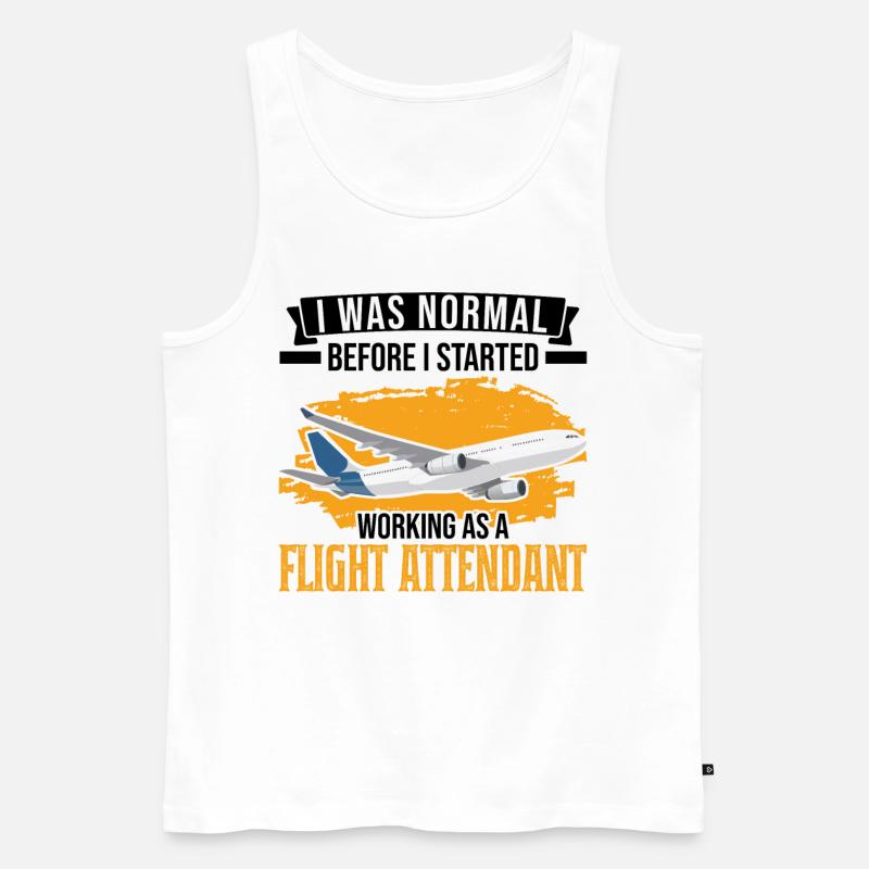 Flugbegleiter Geschenk Flugbegleiterin - Männer Premium Bio Tank Top - Weiß