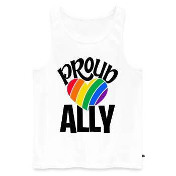 Proud Ally Rainbow Lgbtq Gay Diversity Transgender - Männer Premium Bio Tank Top - Weiß - Vorne - Michal (187cm)