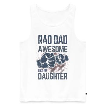Rad Dad - Génial comme ma fille - Fist Bump - Débardeur bio Premium Homme - blanc - Devant - AI Model Male 178 light (178cm)