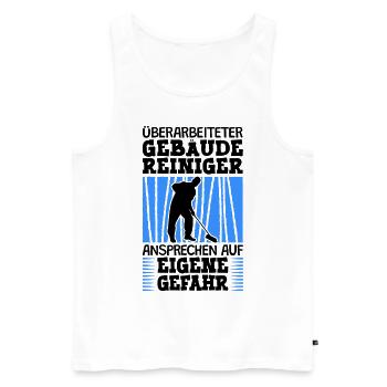 Überarbeiteter Gebäudereiniger Fensterputzer - Männer Premium Bio Tank Top - Weiß - Vorne - Michal (187cm)