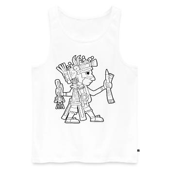Ahuiateteo Dieu aztèque Maya Inca Toltèques - Débardeur bio Premium Homme - blanc - Devant - AI Model Male 178 light (178cm)
